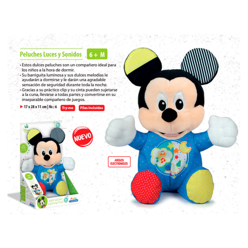 Peluche Baby Mickey Disney luz y sonido - Espadas y Más