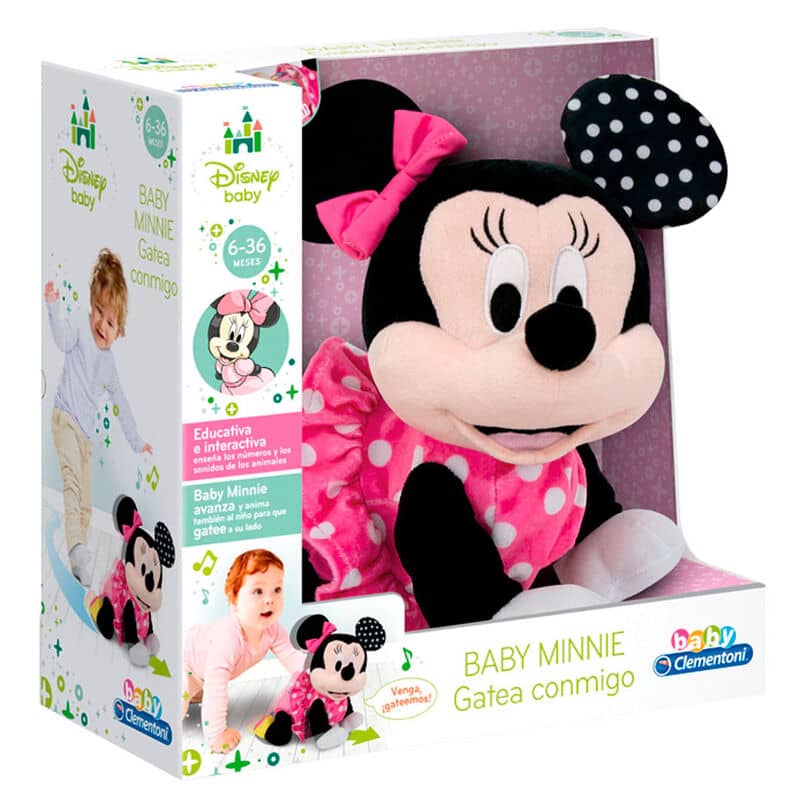 Peluche Baby Minnie Gatea Conmigo Disney Español - Espadas y Más