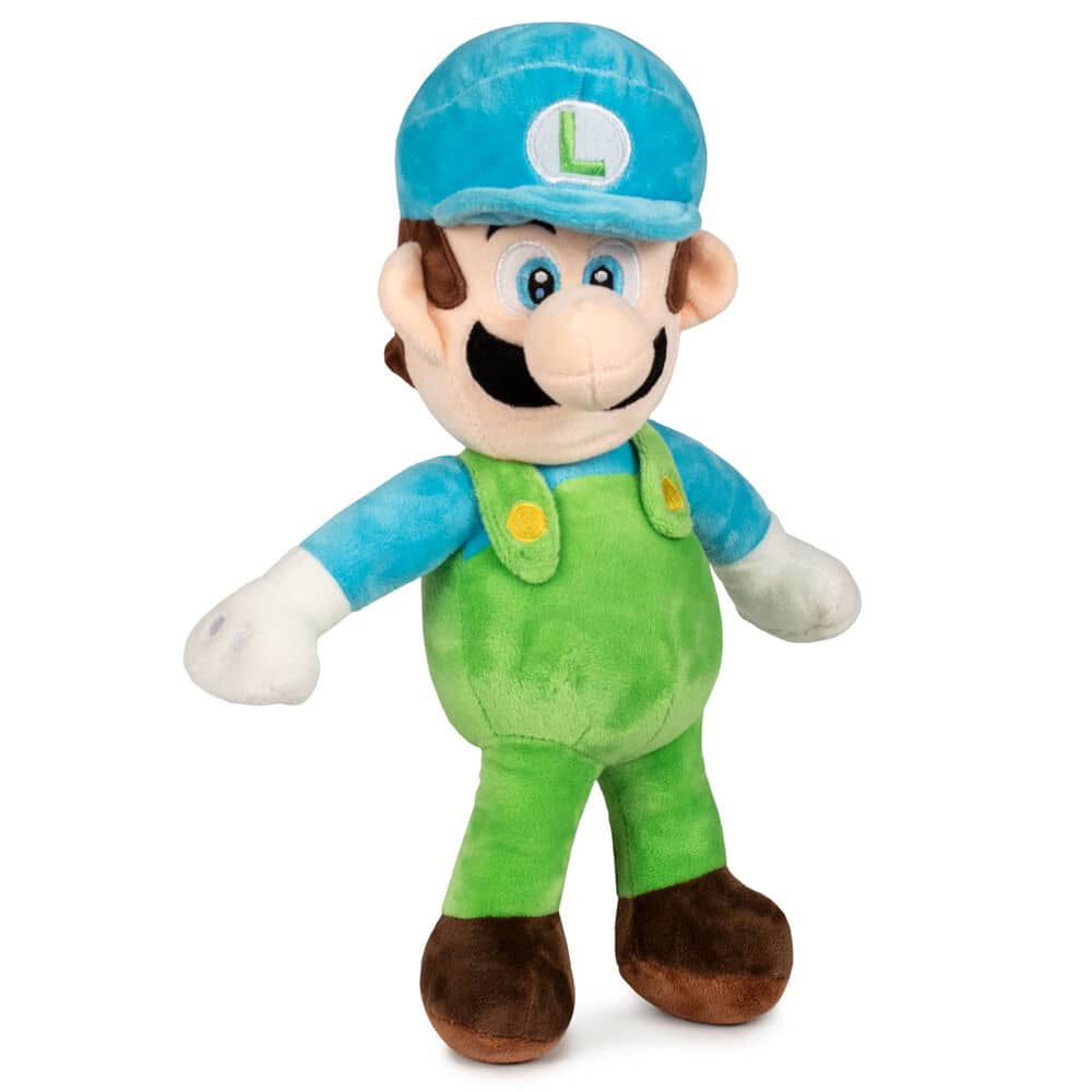 Peluche Luigi Azul Super Mario Bros soft 35cm - Espadas y Más