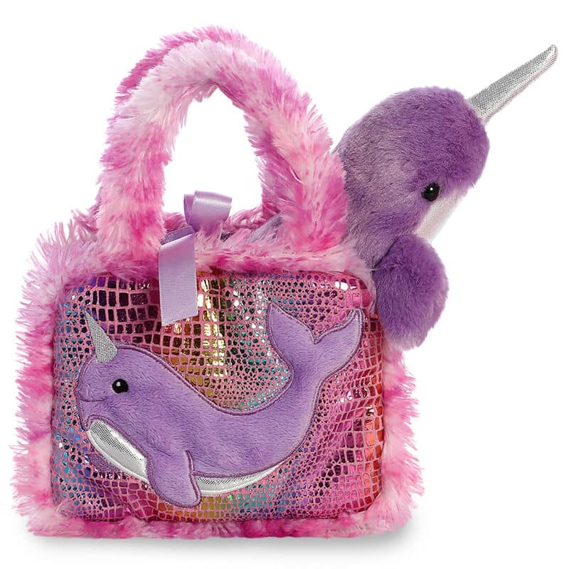 Peluche bolso Fancy Pals Narval Fucsia 21cm - Espadas y Más