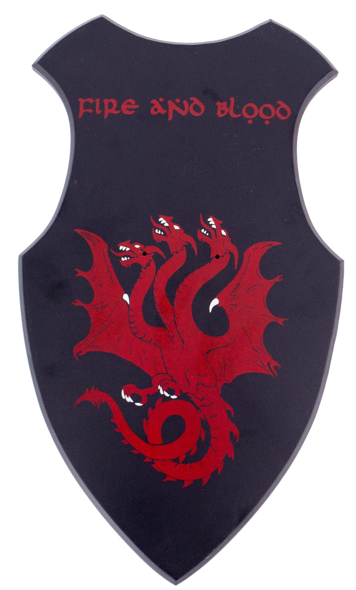 Soporte de pared de la Espada de fantasía de Daemon Targaryen de La Casa del Dragón con letras y dragones. Vendida por Espadas y más