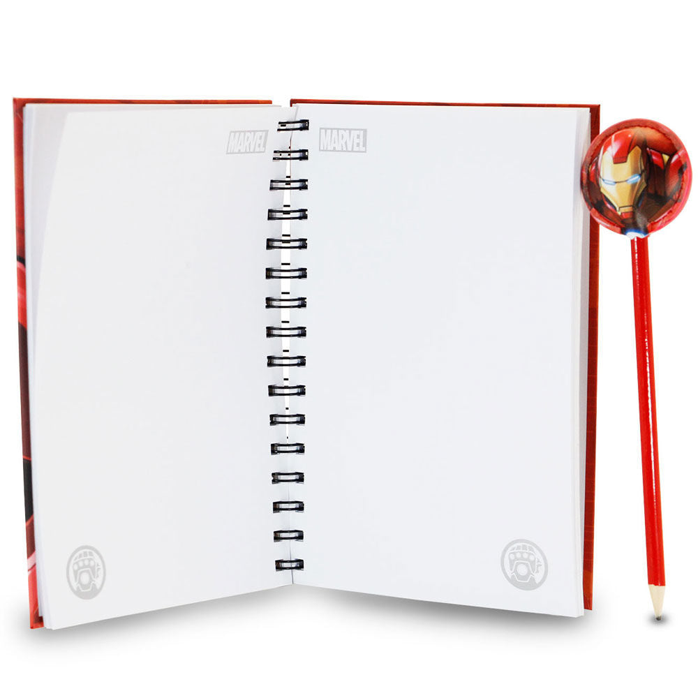 Set cuaderno + lapiz Stark Iron Man Marvel - Espadas y Más