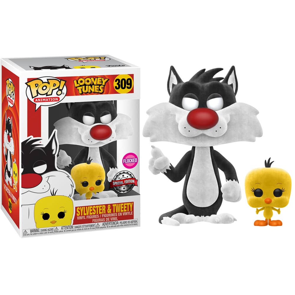 Set figura POP & Tee Looney Tunes Sylvestre and Tweety Flocked Exclusive - Espadas y Más