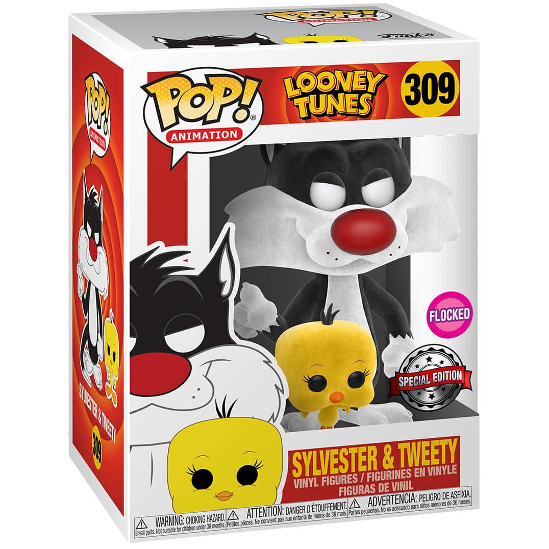 Set figura POP & Tee Looney Tunes Sylvestre and Tweety Flocked Exclusive - Espadas y Más