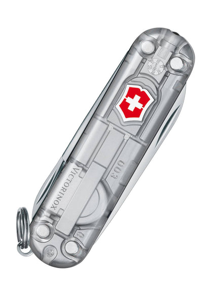 Navaja Multiusos SwissLite, plata transparente o Rojo transparente con LED , Victorinox VI-0.6226.T7 - Espadas y Más