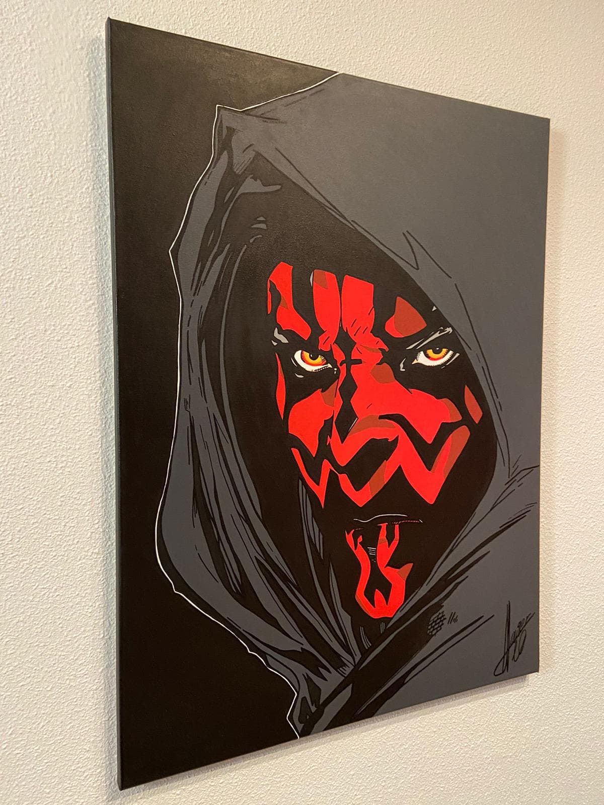 Cuadro de Darth Maul 80 x 60 cm pintado a mano - Espadas y Más