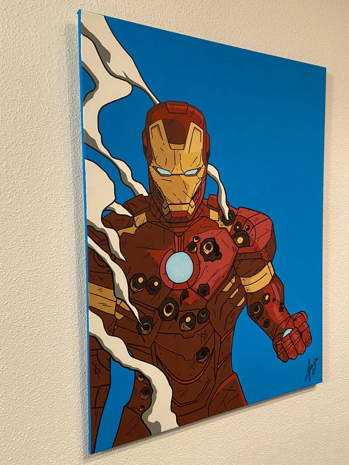 Cuadro iron man dañado 80x60 cm - Espadas y Más