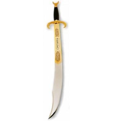 Espada medieval Cimitarra Árabe como las cimitarras árabes históricas en modelo dorada. Vendida por Espadas y más