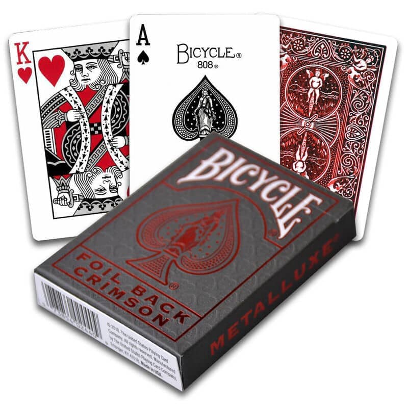 Baraja cartas Poker Bicycle Metalluxe Red - Espadas y Más