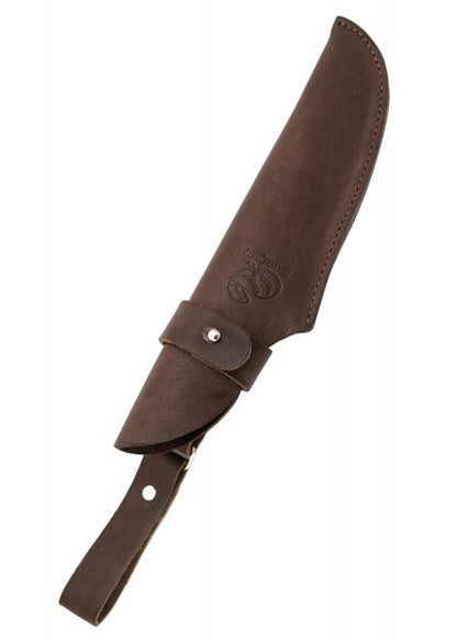 Cuchillo Bushcraft de hoja azulada con funda de cuero, BeaverCraft BC-BSH3 - Espadas y Más