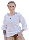 Imagen de Blusa medieval Birga, 3/4 mangas, blanco 1280020430 parte de nuestra colección en Espadas y más, sitio oficial.