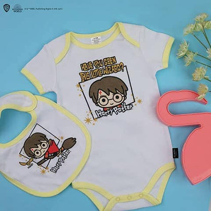 Body Bebé con babero - Mini mago - Harry Potter CR1720 - Espadas y Más