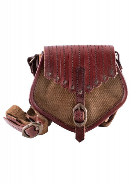 Bolso de estilo vikingo, cuero y lona  1616619500 - Espadas y Más