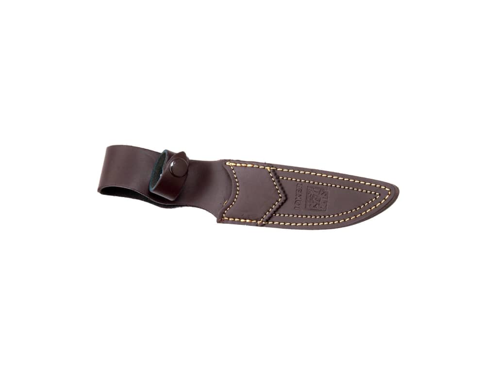 CUCHILLO DE MONTE JOKER IBICE, MANGO EN ASTA DE TORO Y HOJA DE 12 CM.FUNDA DE CUERO. CA04 - Espadas y Más