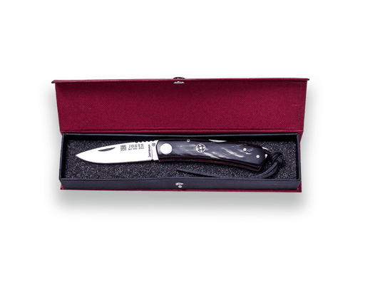 NAVAJA DEPORTIVA JOKER SERRANA, CON BLOQUEO LOCK BACK, HOJA 7 CM, ACERO INOX MOVA 1.4116 Y CACHAS DE CUERNO DE BUFALO. NF132 - Espadas y Más