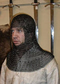 Capucha de cadena para cota de malla, corte cuadrado, DI 8 mm, bruñido BMSB-CSQ - Espadas y Más