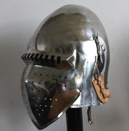 Casco Bacinete de batalla 4 - acero 2mm - Espadas y Más