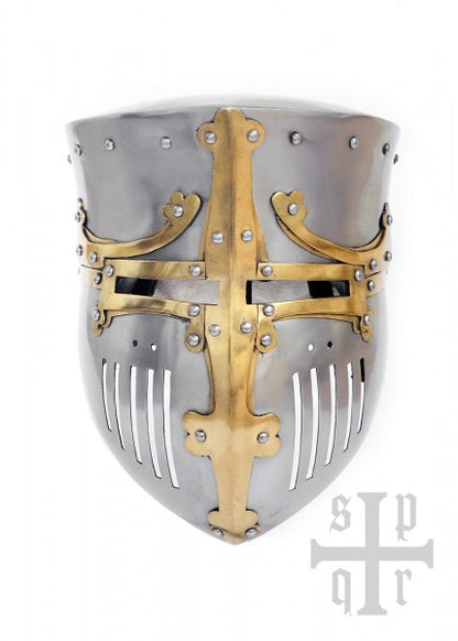 Casco de olla temprana, casco de cruzado, siglo XIII, acero de 2 mm 1764000083 - Espadas y Más
