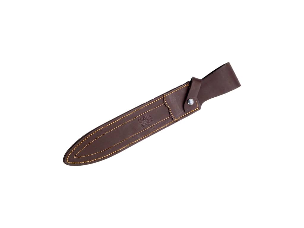 CUCHILLO DE REMATE JOKER CHAMOÍS, PUÑO DE CIERVO, HOJA DE 25,5 CM.FUNDA DE CUERO CC31 - Espadas y Más