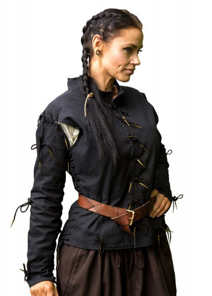 Imagen de Chaleco o Pourpoint Godfrey, Rojo oscuro o Negro IF-300521 parte de nuestra colección en Espadas y más, sitio oficial.