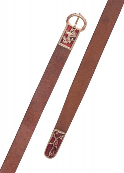 Cinturón largo de la Edad Media con motivo de grifo y león - Espadas y Más