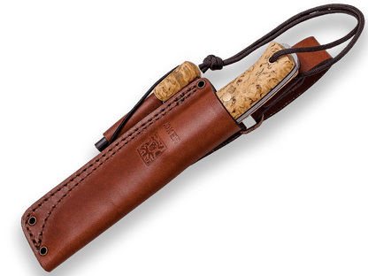 CUCHILLO BUSHCRAFT Y SUPERVIVENCIA JOKER EMBER SCANDI MANGO DE ABEDUL RIZADO CL122-P - Espadas y Más
