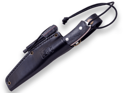 CUCHILLO BUSHCRAFT Y SUPERVIVENCIA JOKER BUSHCRAFTER EN MICARTA NEGRA, CON FERROCERIO. CM120-P - Espadas y Más
