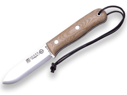 CUCHILLO BUSHCRAFT Y SUPERVIVENCIA JOKER TRAMPERO SCANDI EN MICARTA BEIGE, CON FERROCERIO. CM124-P - Espadas y Más