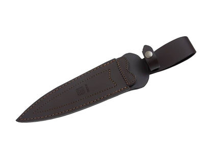 CUCHILLO VIKINGO CON PUÑO EN MADERA DE OLIVO Y HOJA DOBLE FILO DE 20 CM CO94-B - Espadas y Más