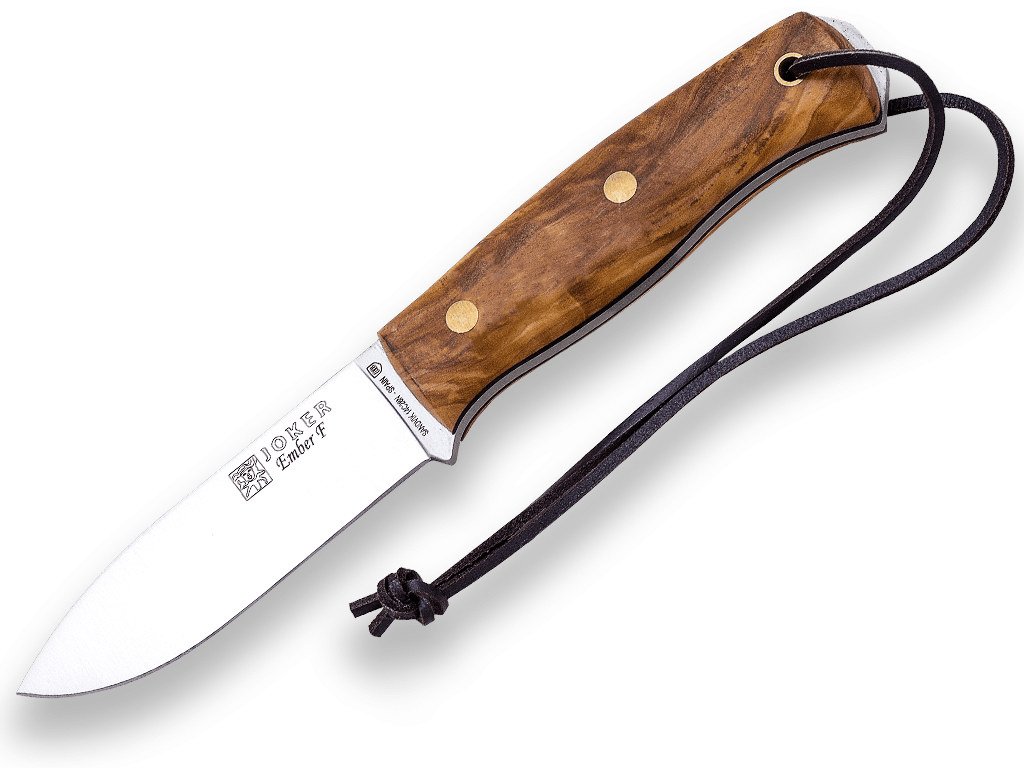 CUCHILLO BUSHCRAFT Y SUPERVIVENCIA JOKER EMBER FLAT CON CACHAS EN OLIVO CO123-P - Espadas y Más