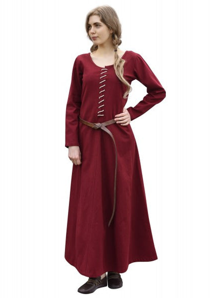 Cotehardie Ava, vestido medieval, Marrón o Rojo 1280021230 - Espadas y Más