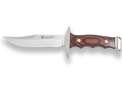 CUCHILLO CANGURO CON PUÑO ZAMAK-ABS HOJAS INOX DE 21CM Y 11CM Y FUNDA CUERO CR93 - Espadas y Más
