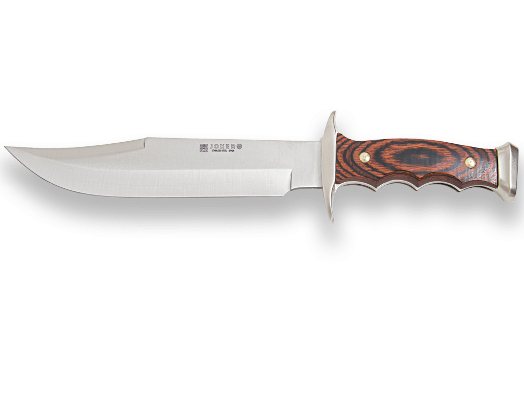 CUCHILLO CANGURO CON PUÑO ZAMAK-ABS HOJAS INOX DE 21CM Y 11CM Y FUNDA CUERO CR93 - Espadas y Más