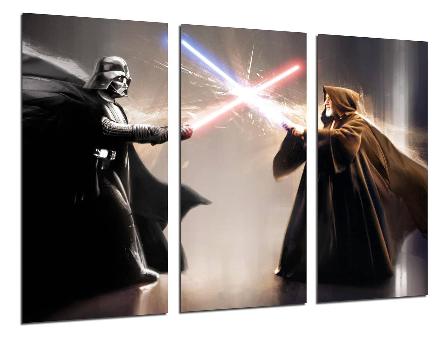 Cuadro de Star Wars lucha Darth Vader Obi One Kenobi - Espadas y Más