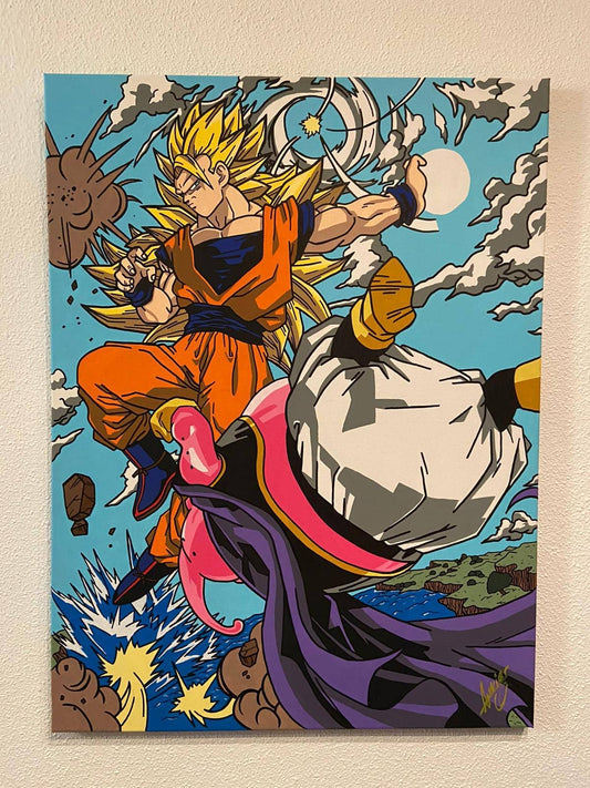 Cuadro Goku Boo Saiyan 3 80 x 60 cm - Espadas y Más