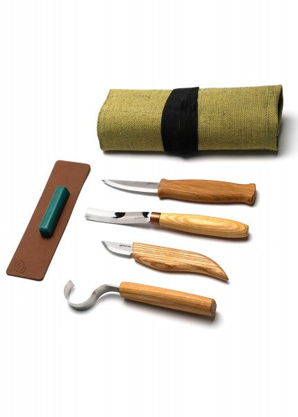 Cuchara + Kuksa Carving Professional Set (4 herramientas + accesorios), BeaverCraft BC-S43 - Espadas y Más