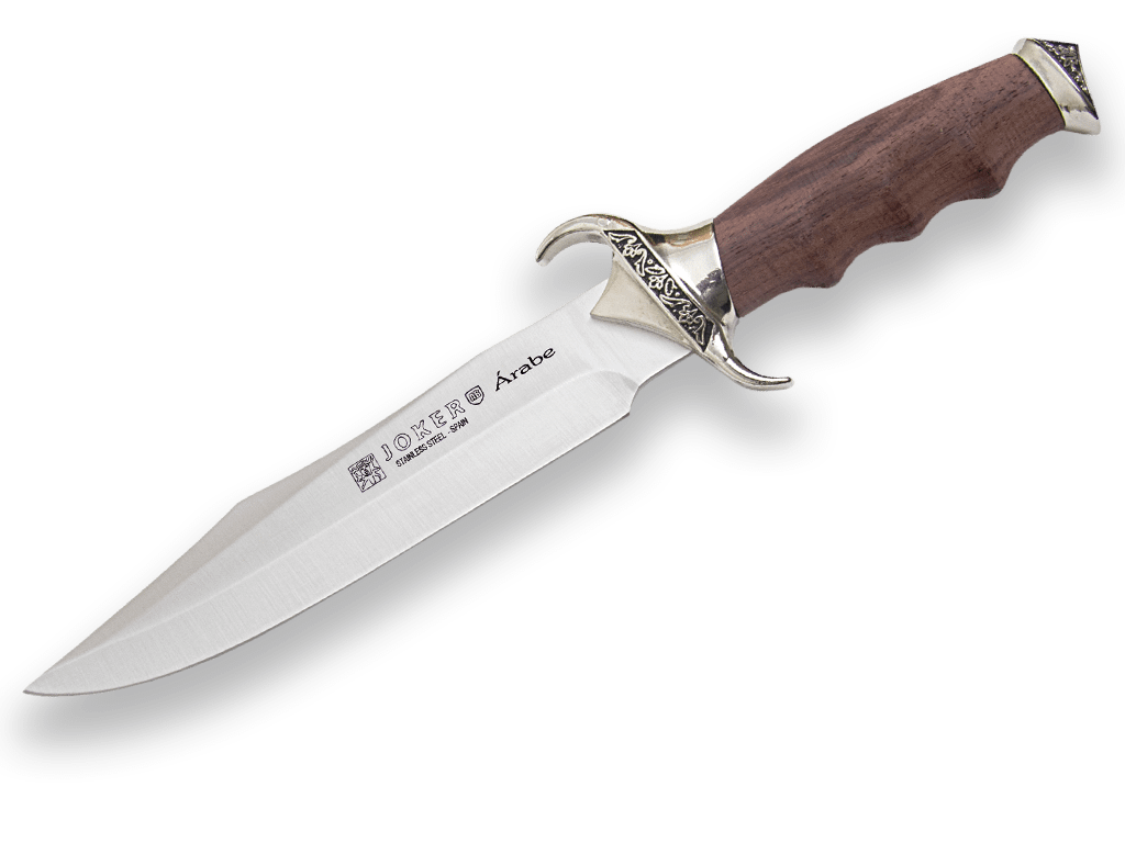 CUCHILLO ARABE CON PUÑO EN MADERA DE BUBINGA-ZAMAK Y HOJA DE 19 CM CB89-N - Espadas y Más