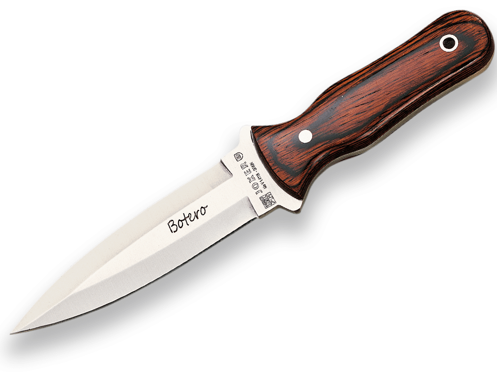 CUCHILLO BOTERO CACHAS EN MADERA ROJA Y HOJA DE UN SOLO FILO DE 12 CM. CR67 - Espadas y Más