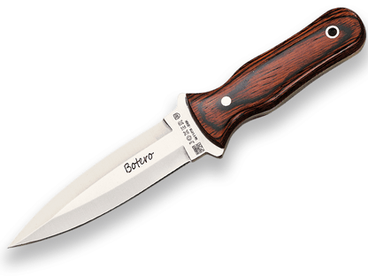 CUCHILLO BOTERO CACHAS EN MADERA ROJA Y HOJA DE UN SOLO FILO DE 12 CM. CR67 - Espadas y Más