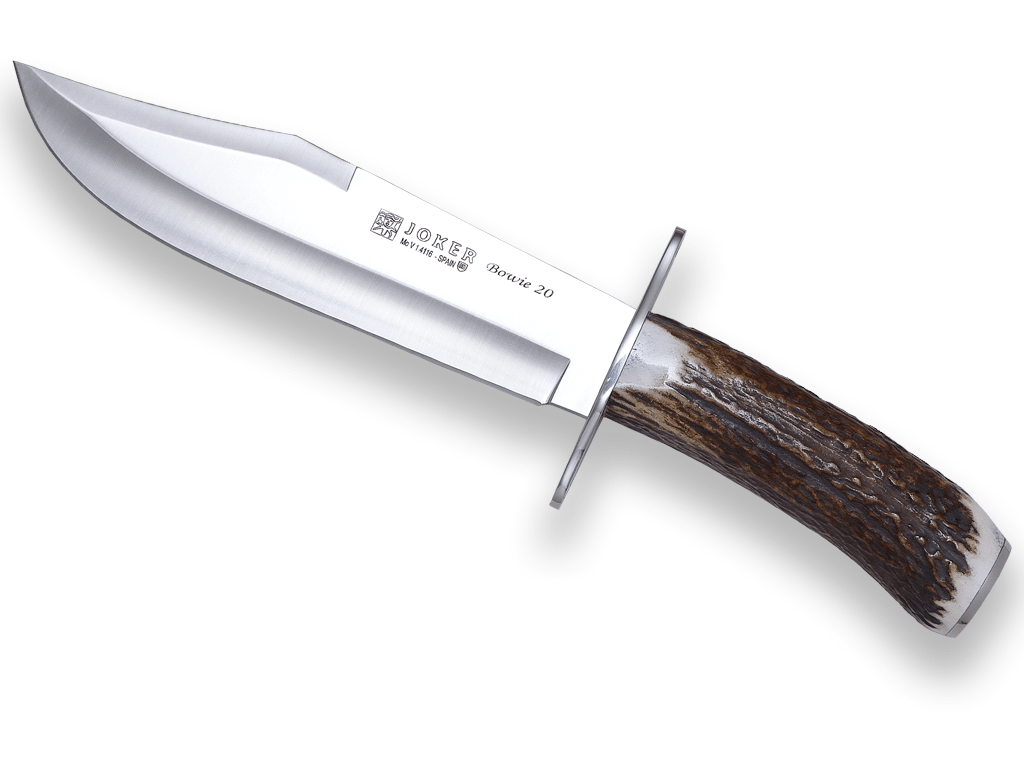 CUCHILLO BOWIE DE CAZA JOKER CON PUÑO DE CIERVO Y HOJA DE 20 CM. CC100 - Espadas y Más