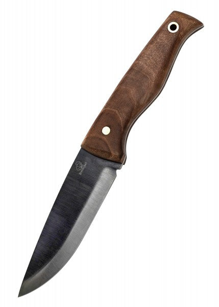 Cuchillo Bushcraft de hoja azulada con funda de cuero, BeaverCraft BC-BSH3 - Espadas y Más