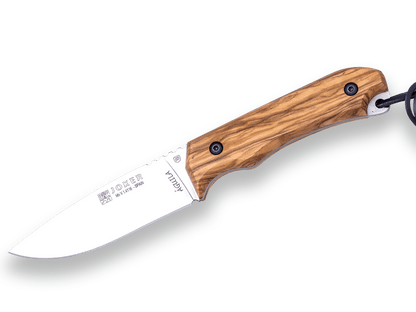 Imagen de Cuchillo Bushcraft Joker Aguila, Mango Madera De Olivo, Virola Palo Santo, Hoja De 10,5 Cm. Funda De Cuero. CO105 parte de nuestra colección en Espadas y más, sitio oficial.