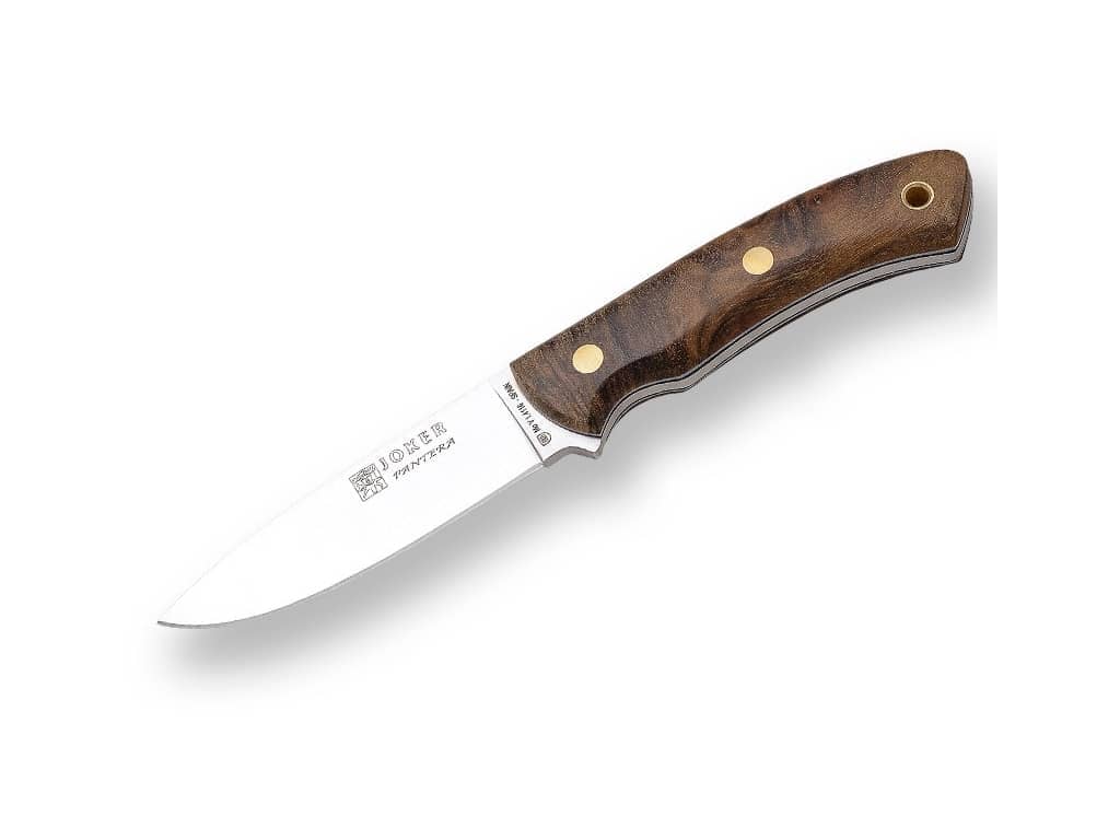 CUCHILLO BUSHCRAFT JOKER PANTERA CON CACHAS DE NOGAL Y HOJA DE 9,5 CM - Espadas y Más