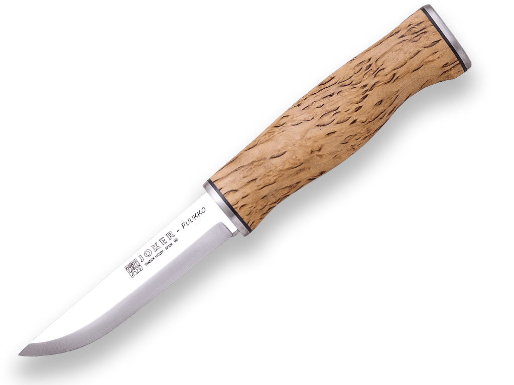 CUCHILLO BUSHCRAFT JOKER PUUKKO MANGO DE ABEDUL RIZADO CL127 - Espadas y Más