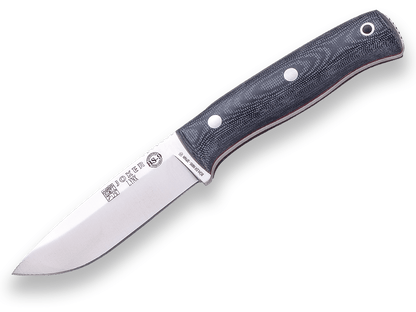 CUCHILLO BUSHCRAFT Y SUPERVIVENCIA JOKER BS9 LYNX. ACERO Bá–HLER N695, MANGO CANVAS MICARTA, HOJA 10,5 CM. FUNDA VAQUETILLA INCLUIDA. CM111 - Espadas y Más