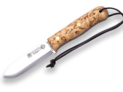 CUCHILLO BUSHCRAFT Y SUPERVIVENCIA JOKER EMBER SCANDI MANGO DE ABEDUL RIZADO CL122-P - Espadas y Más