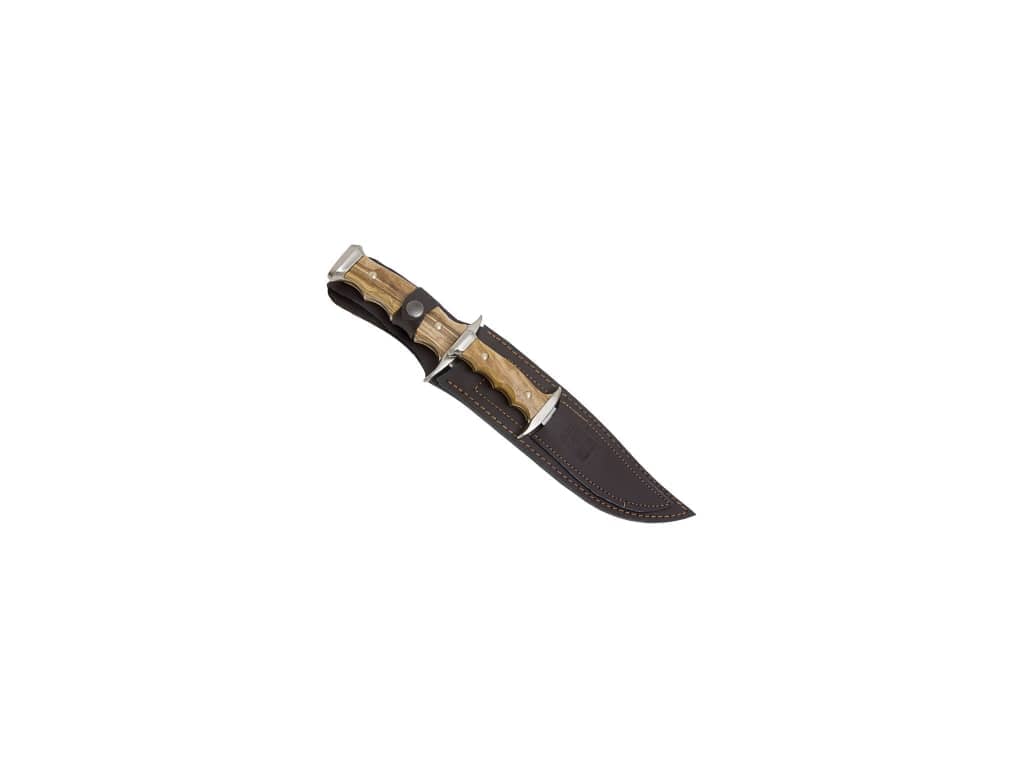 CUCHILLO CANGURO CON PUÑO ZAMAK-ABS HOJAS INOX DE 21CM Y 11CM Y FUNDA CUERO CO93 - Espadas y Más