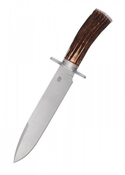 Cuchillo de caza Bison Bowie con mango de asta de ciervo  HN-KH2536 - Espadas y Más
