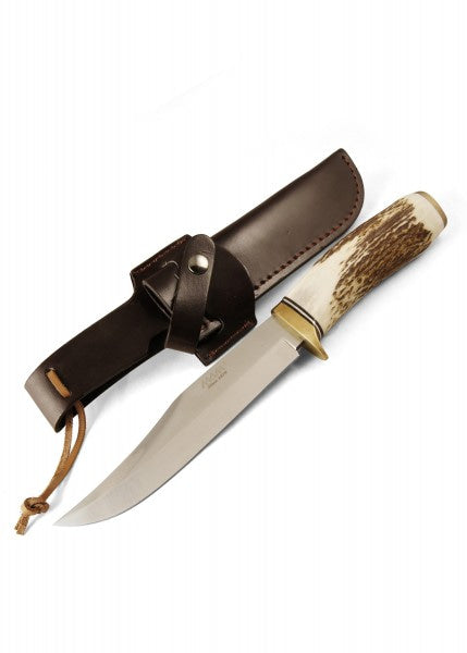 Cuchillo de caza con mango de asta de ciervo, hoja 165 mm   FI-5474 - Espadas y Más