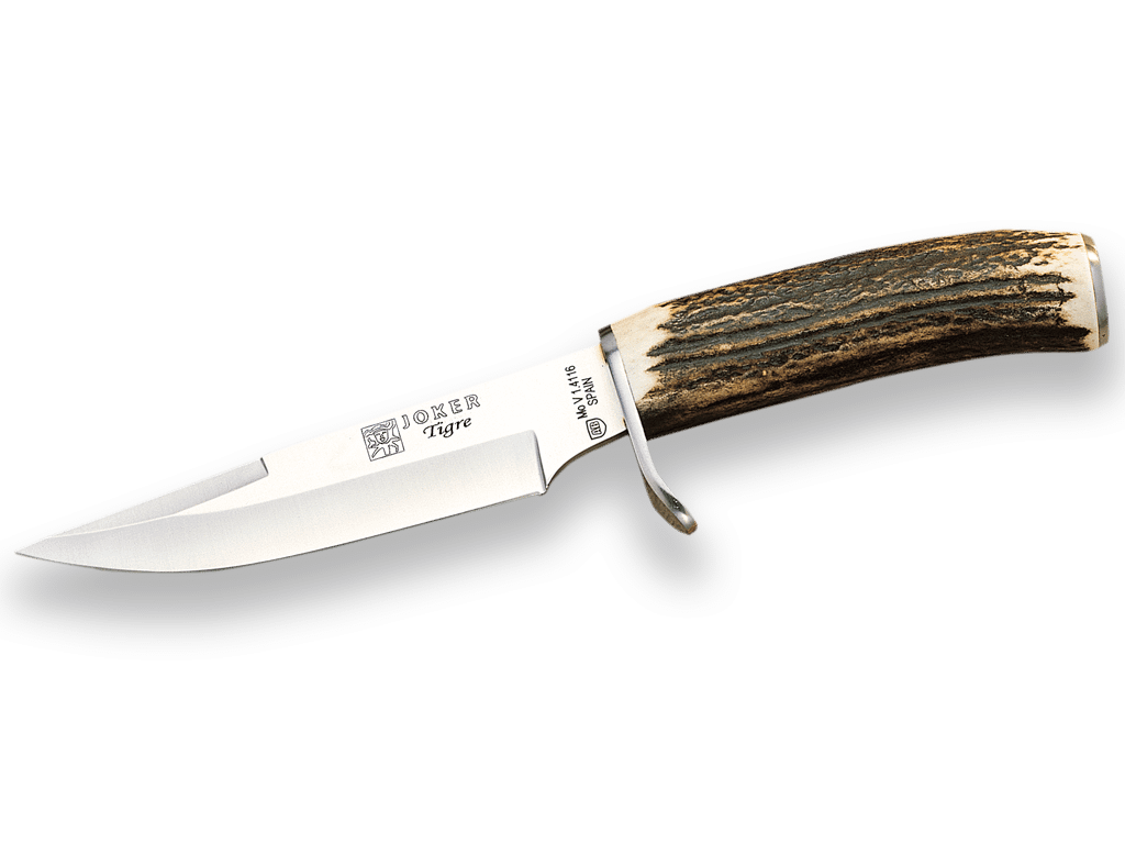 CUCHILLO DE CAZA CON PUÑO DE ASTA DE CIERVO Y HOJA DE 14,5 CM. CC38 - Espadas y Más